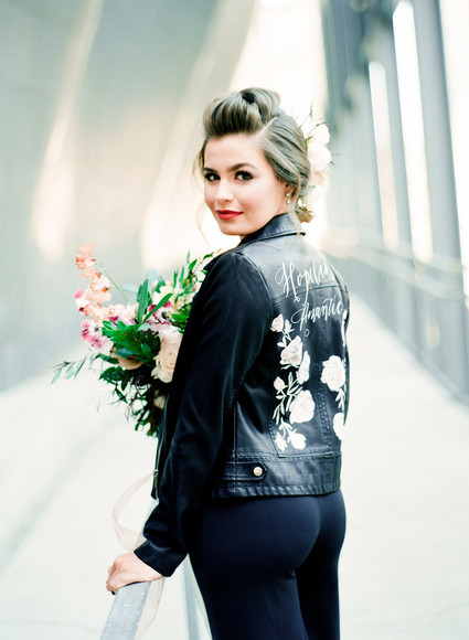 Black and mauve wedding inspiration at Slate Event Space in St Louis