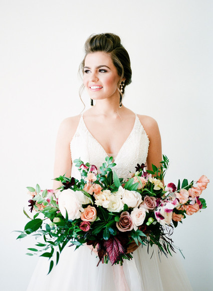 Black and mauve wedding inspiration at Slate Event Space in St Louis Inspiration