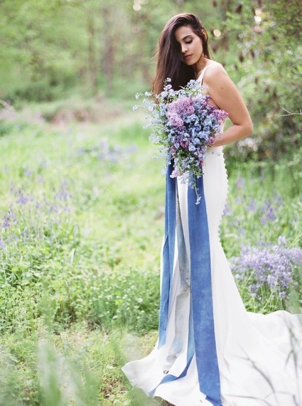 Purple lilac bridal bouquet