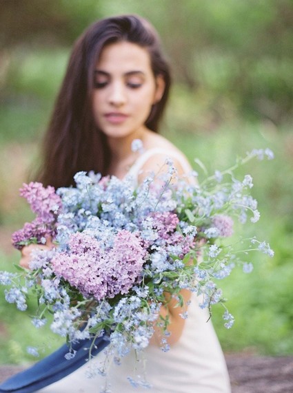 Purple lilac bridal bouquet