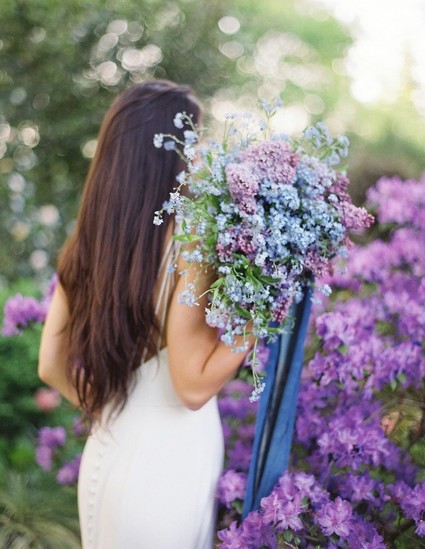 Purple lilac bridal bouquet