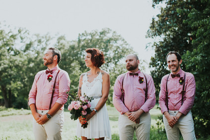 Colorful floral backyard summer wedding in Connecticut