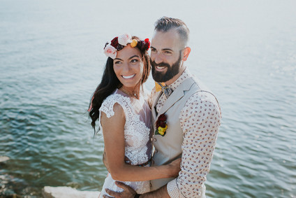 Colorful floral backyard summer wedding in Connecticut