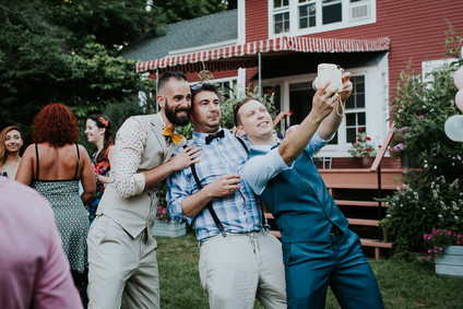 Colorful floral backyard summer wedding in Connecticut