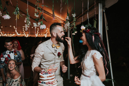 Colorful floral backyard summer wedding in Connecticut