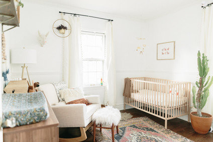 Earthy pastel girl's nursery