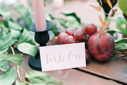 Calligraphy table numbers