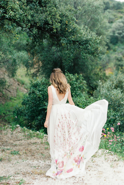 Floral wedding gown