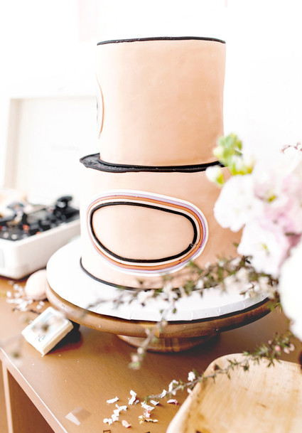 pastel blush modern cake