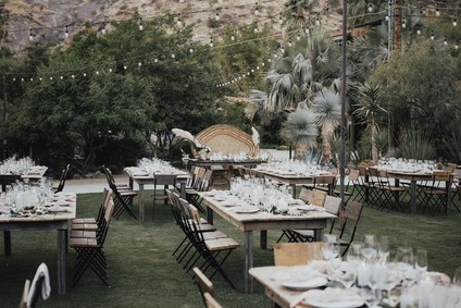 Tropical earth tone Palm Springs wedding at Colony 29