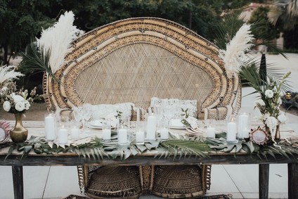 Tropical earth tone Palm Springs wedding at Colony 29