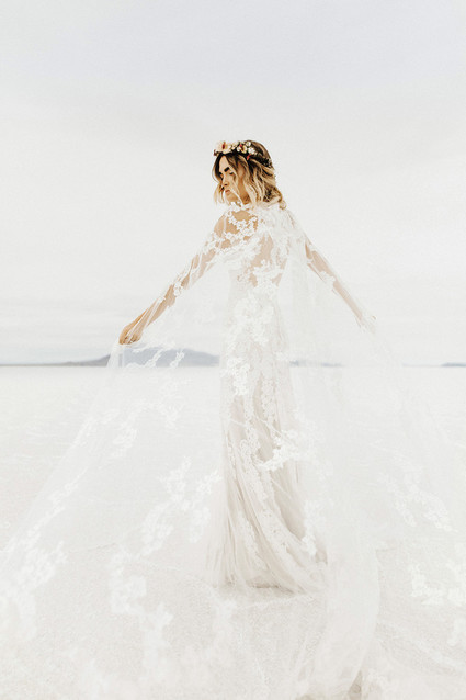 Salt flat wedding portraits