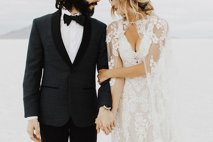 Salt flat wedding portraits