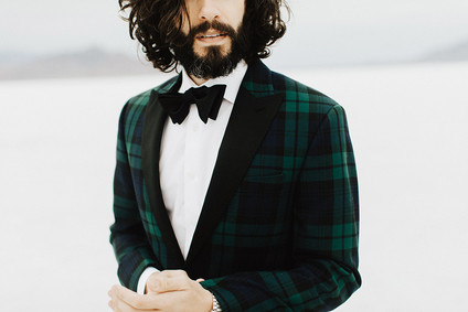 Plaid grooms tux