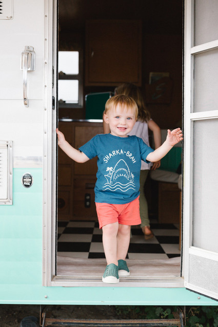 Father's Day camping trip at The Holidays vintage trailers in San Clemente