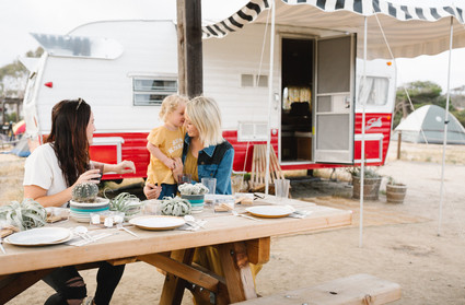Father's Day camping trip at The Holidays vintage trailers in San Clemente