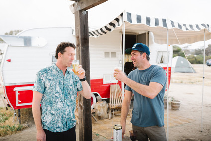 Father's Day camping trip at The Holidays vintage trailers in San Clemente
