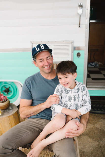 Father's Day camping trip at The Holidays vintage trailers in San Clemente