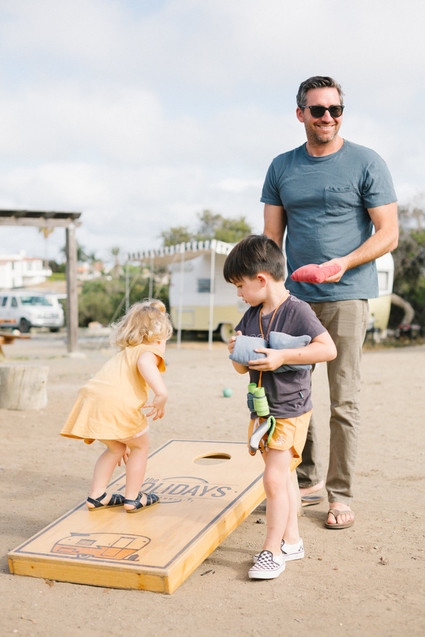 Father's Day camping trip at The Holidays vintage trailers in San Clemente