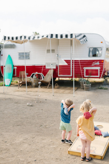 Father's Day camping trip at The Holidays vintage trailers in San Clemente
