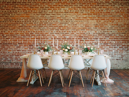 Geometric brass + blush wedding inspiration at Franciscan Gardens Inspiration