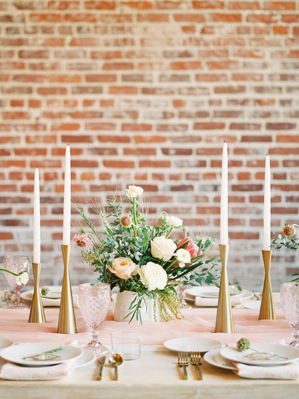 Geometric brass + blush wedding inspiration at Franciscan Gardens Inspiration