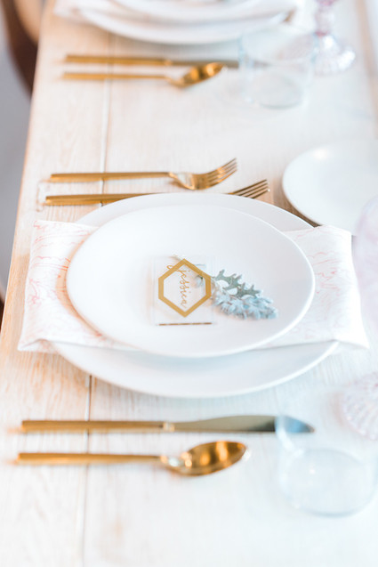 Geometric brass + blush wedding inspiration at Franciscan Gardens