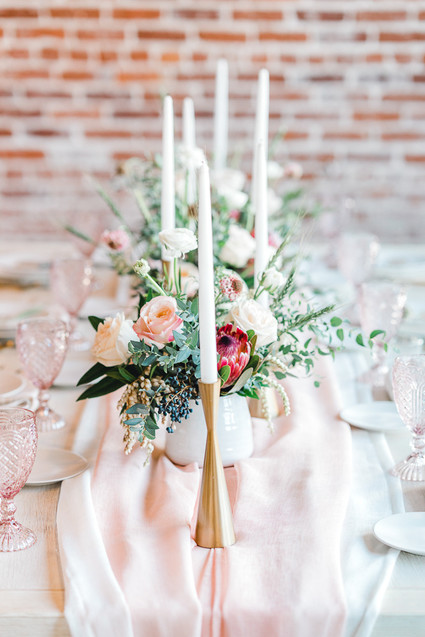 Geometric brass + blush wedding inspiration at Franciscan Gardens