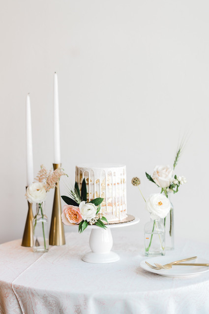 Geometric brass + blush wedding inspiration at Franciscan Gardens
