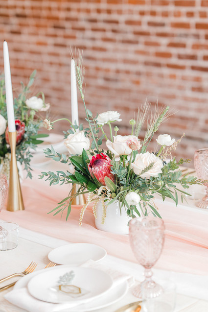 Geometric brass + blush wedding inspiration at Franciscan Gardens