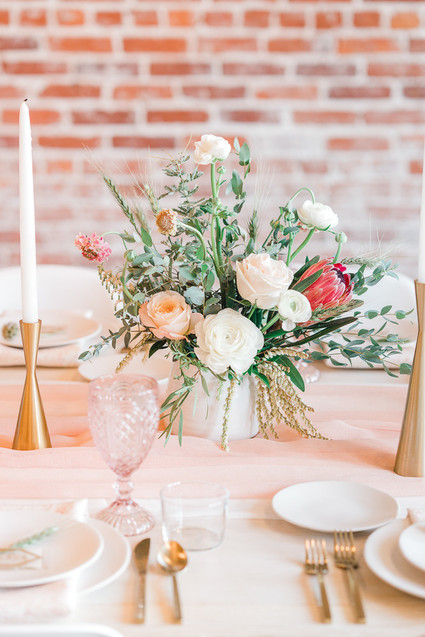 Geometric brass + blush wedding inspiration at Franciscan Gardens Inspiration