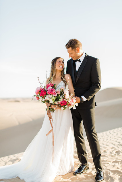 Formal engagement photos on the Sand Dunes of Glamis, CA Inspiration