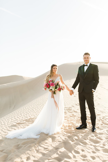 Formal engagement photos on the Sand Dunes of Glamis, CA Inspiration