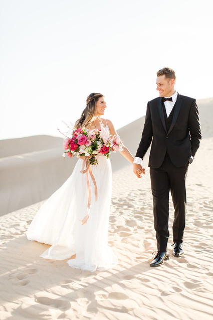 Formal engagement photos on the Sand Dunes of Glamis, CA Inspiration