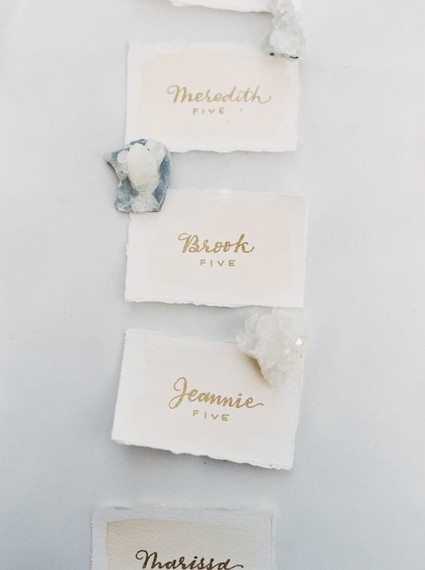 Calligraphy and watercolor escort cards