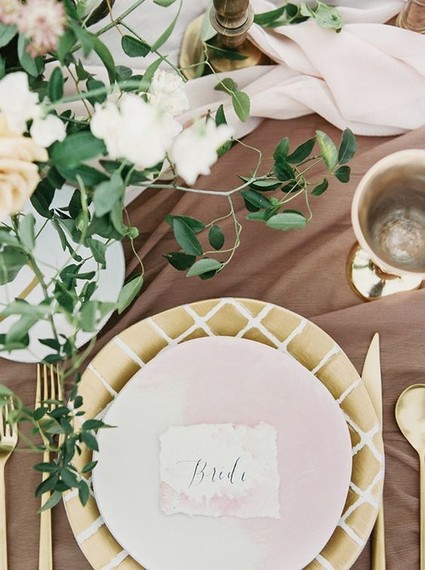 Calligraphy and watercolor escort cards