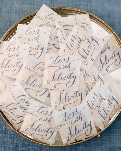 Calligraphy and watercolor escort cards