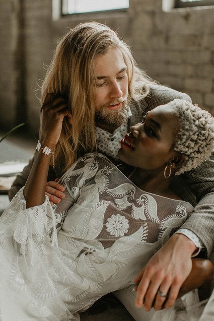 Industrial elopement inspired by African textiles in Edmonton