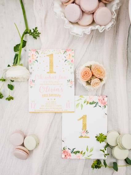 Floral first birthday Korean Dol in downtown LA