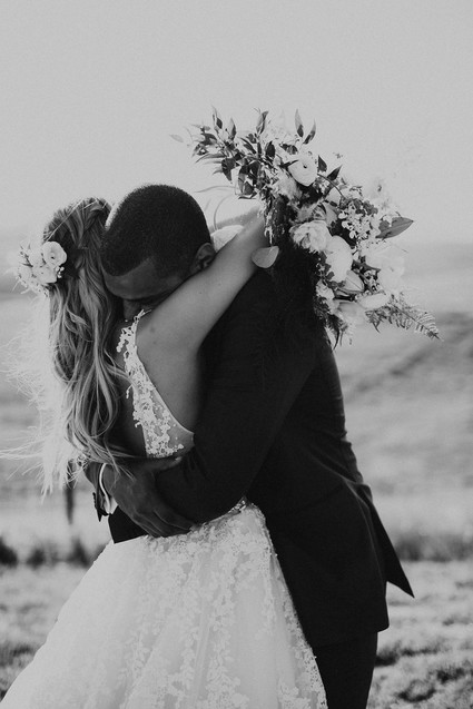 Rustic California wedding with a pink dress