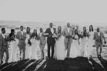 Rustic California wedding with a pink dress