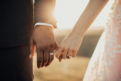 Rustic California wedding with a pink dress