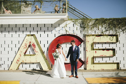 Colorful modern Palm Springs wedding at the Ace Hotel