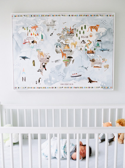 Classic modern boy's nursery and newborn photos in Virginia