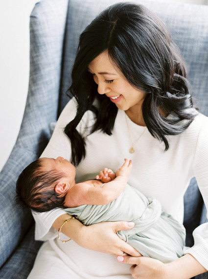 Classic modern boy's nursery and newborn photos in Virginia