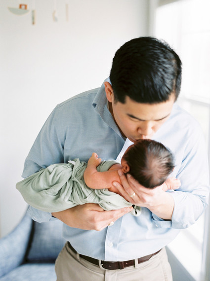 Classic modern boy's nursery and newborn photos in Virginia