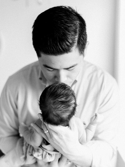 Classic modern boy's nursery and newborn photos in Virginia