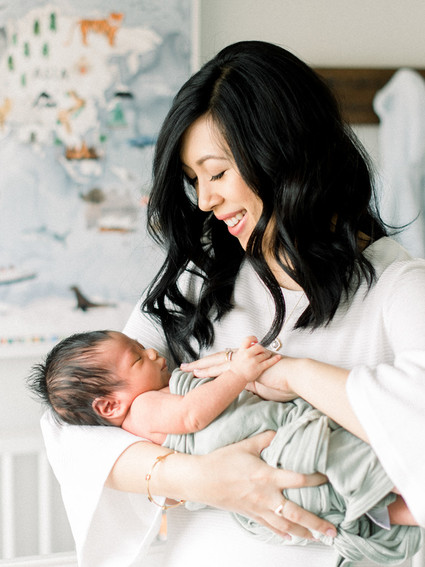 Classic modern boy's nursery and newborn photos in Virginia