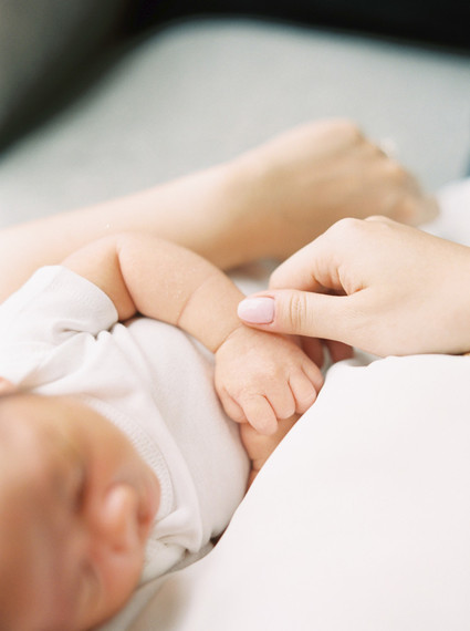 Classic modern boy's nursery and newborn photos in Virginia