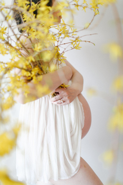 Floral maternity portraits on film